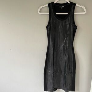 ARITZIA WILFRED - Black Leather / Latex Midi Dress